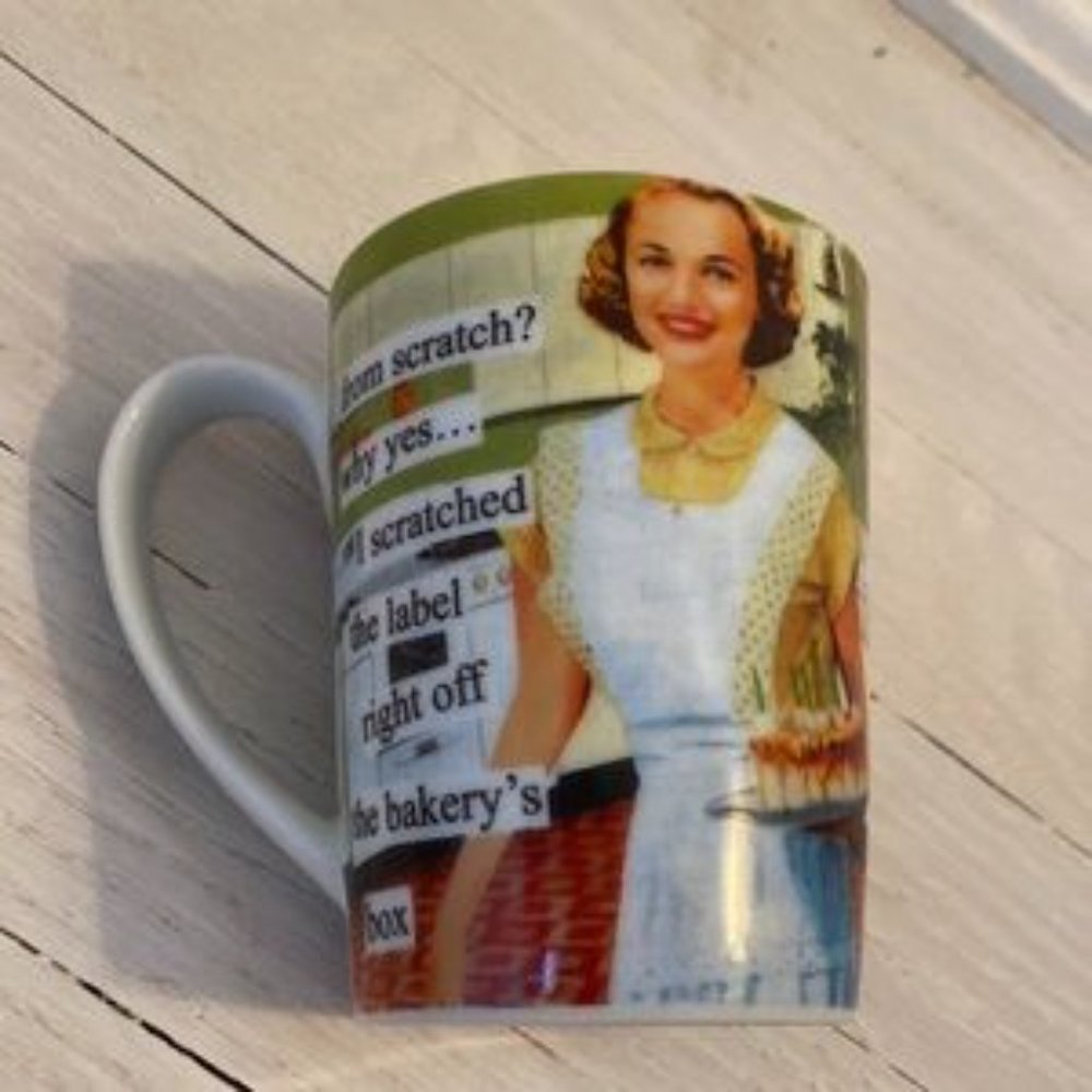 Anne Taintor “From Scratch?” sassy retro mug